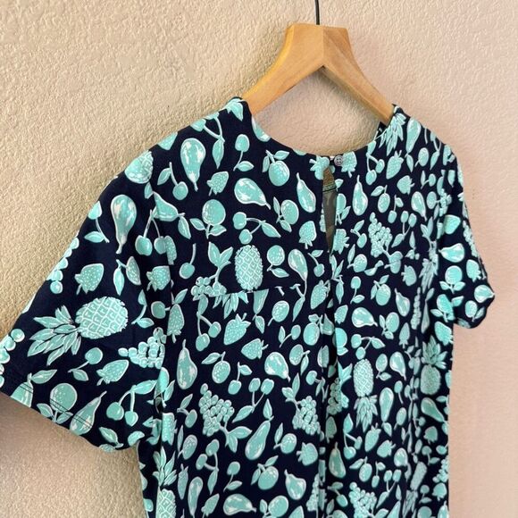 J Jill Wearever Womens Dress Small Fruit Pineapple Short Sleeves Stretch Jersey - Picture 8 of 12